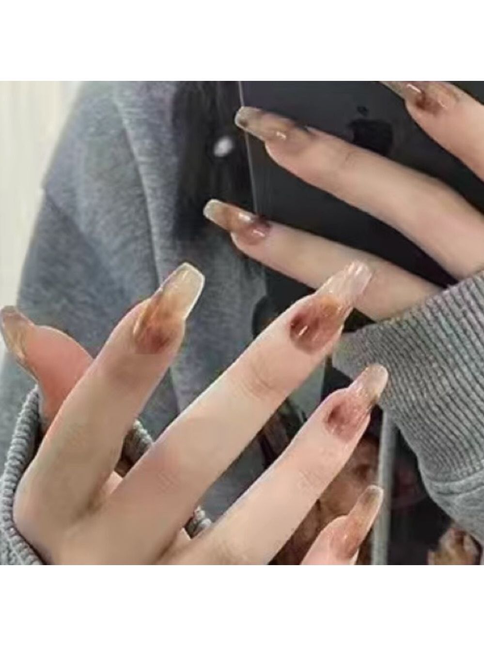 Smokey Browns - Nail Junkie - full artificial nail set